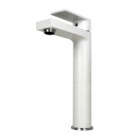 Adrian-style Matte White Solid Brass Single-hole Lever Bathroom Vanity Lavatory Faucet